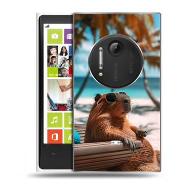 Силиконовый чехол на Nokia Lumia 1020 с принтом Капибара