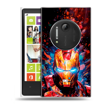 Силиконовый чехол на Nokia Lumia 1020 с принтом Железный человек Ironman