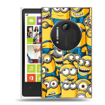Силиконовый чехол на Nokia Lumia 1020 с принтом Миньоны