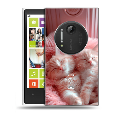 Силиконовый чехол на Nokia Lumia 1020 с принтом котята котики