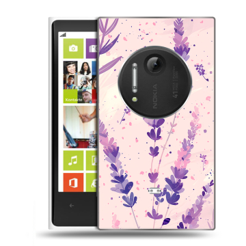 Силиконовый чехол на Nokia Lumia 1020 с принтом цветы лаванда