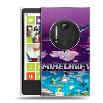 Силиконовый чехол на Nokia Lumia 1020 с принтом Майнкрафт Minecraft