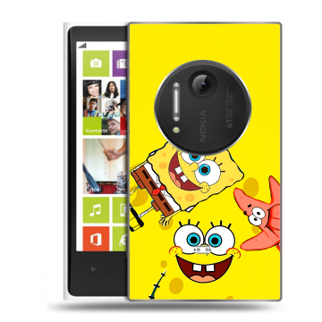 Силиконовый чехол на Nokia Lumia 1020 с принтом Спанч боб Спанчбоб