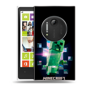 Силиконовый чехол на Nokia Lumia 1020 с принтом Майнкрафт Minecraft