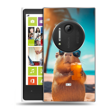 Силиконовый чехол на Nokia Lumia 1020 с принтом Капибара