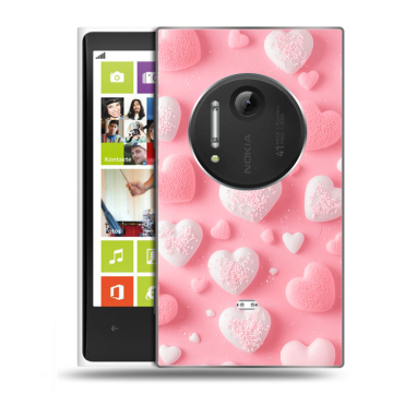 Силиконовый чехол на Nokia Lumia 1020 с принтом Сердечки Силиконовый чехол на Nokia Lumia 1020 с принтом Сердечки