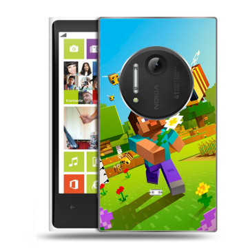 Силиконовый чехол на Nokia Lumia 1020 с принтом Майнкрафт Minecraft