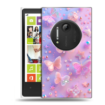 Силиконовый чехол на Nokia Lumia 1020 с принтом Бабочки