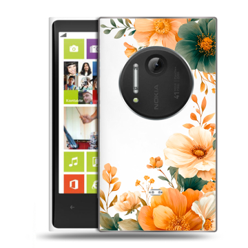Силиконовый чехол на Nokia Lumia 1020 с принтом Цветы принт