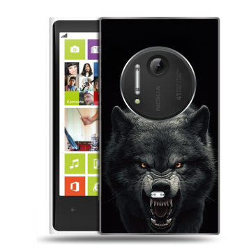 Силиконовый чехол на Nokia Lumia 1020 с принтом Волк