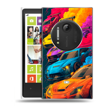 Силиконовый чехол на Nokia Lumia 1020 с принтом Тачки