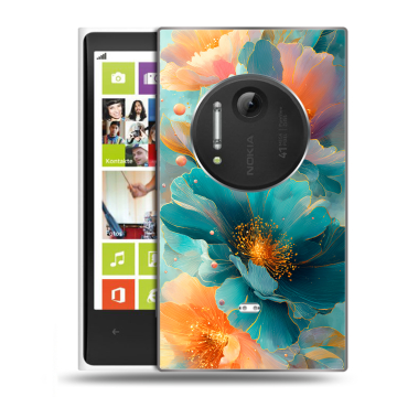 Силиконовый чехол на Nokia Lumia 1020 с принтом Цветы