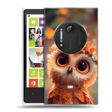 Силиконовый чехол на Nokia Lumia 1020 с принтом Милая сова