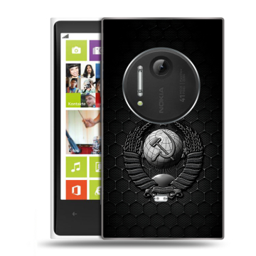 Силиконовый чехол на Nokia Lumia 1020 с принтом Герб Флаг СССР