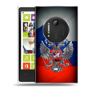 Силиконовый чехол на Nokia Lumia 1020 с принтом Флаг России Силиконовый чехол на Nokia Lumia 1020 с принтом Флаг России