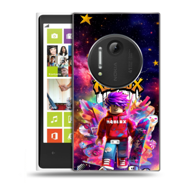 Силиконовый чехол на Nokia Lumia 1020 с принтом Roblox Роблокс