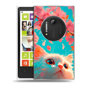 Силиконовый чехол на Nokia Lumia 1020 с принтом Красивый кот