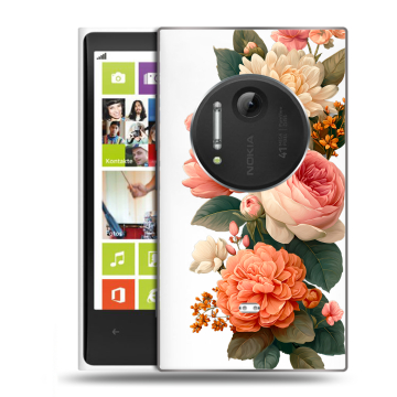 Силиконовый чехол на Nokia Lumia 1020 с принтом цветы