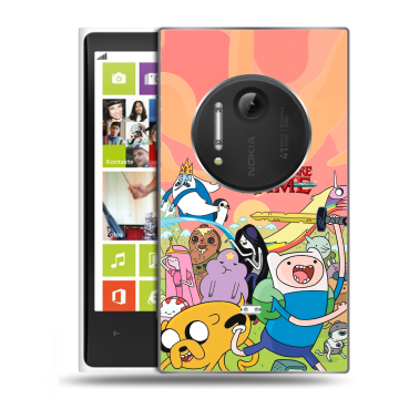 Силиконовый чехол на Nokia Lumia 1020 с принтом Adventure time Время приключений