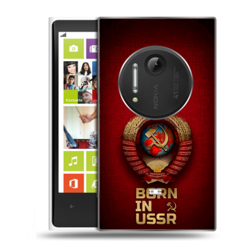Силиконовый чехол на Nokia Lumia 1020 с принтом Флаг Герб СССР