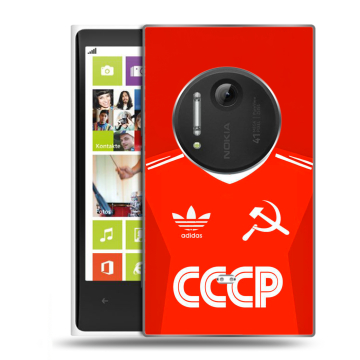 Силиконовый чехол на Nokia Lumia 1020 с принтом Флаг Герб СССР