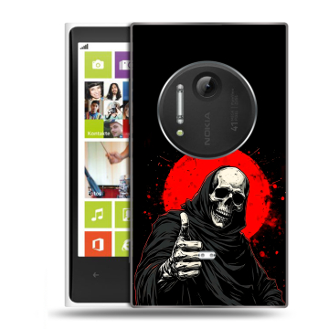 Силиконовый чехол на Nokia Lumia 1020 с принтом смешной скелет
