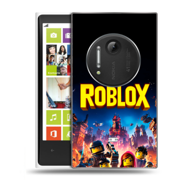Силиконовый чехол на Nokia Lumia 1020 с принтом Roblox Роблокс
