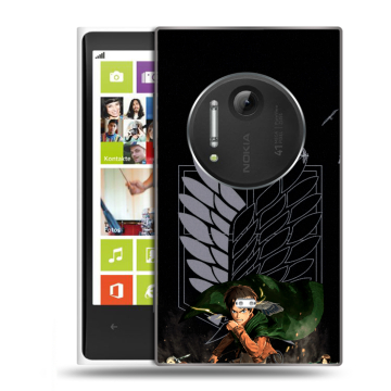Силиконовый чехол на Nokia Lumia 1020 с принтом Атака титанов