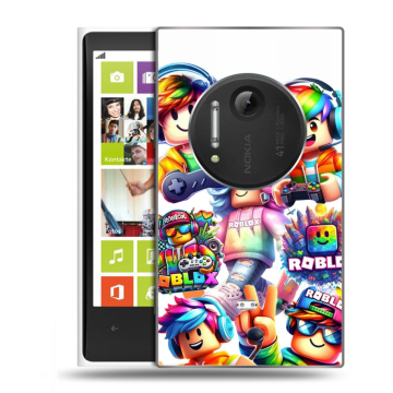 Силиконовый чехол на Nokia Lumia 1020 с принтом Roblox Роблокс