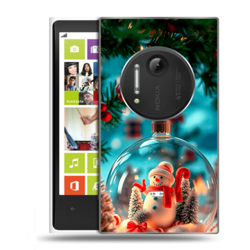 Силиконовый чехол на Nokia Lumia 1020 с принтом Новый год