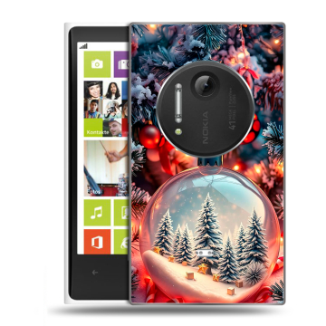 Силиконовый чехол на Nokia Lumia 1020 с принтом Новый год