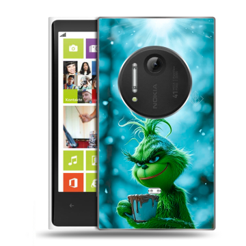 Силиконовый чехол на Nokia Lumia 1020 с принтом Новый год гринч