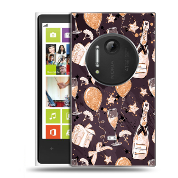 Силиконовый чехол на Nokia Lumia 1020 с принтом Новый год