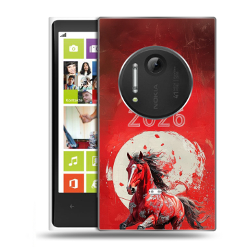 Силиконовый чехол на Nokia Lumia 1020 с принтом Новый год
