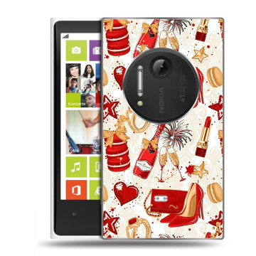 Силиконовый чехол на Nokia Lumia 1020 с принтом Новый год