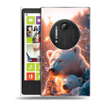Силиконовый чехол на Nokia Lumia 1020 с принтом Новый год