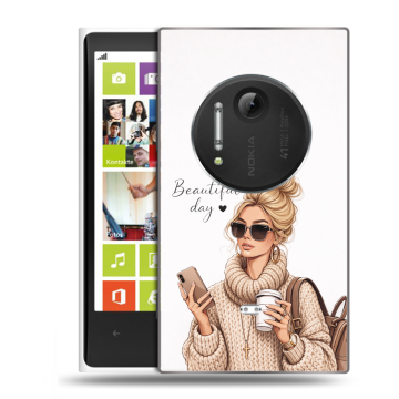 Силиконовый чехол на Nokia Lumia 1020 с принтом женский