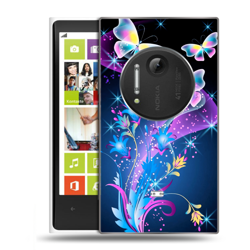 Силиконовый чехол на Nokia Lumia 1020 с принтом Бабочки Силиконовый чехол на Nokia Lumia 1020 с принтом Бабочки
