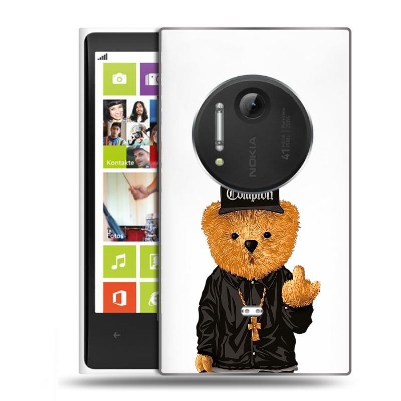 Силиконовый чехол на Nokia Lumia 1020 с принтом Мишка Силиконовый чехол на Nokia Lumia 1020 с принтом Мишка