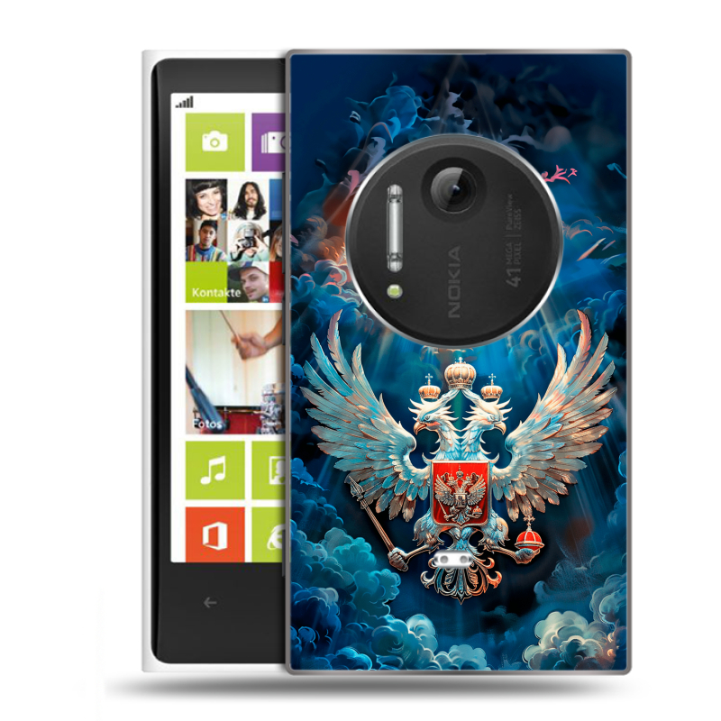 Силиконовый чехол на Nokia Lumia 1020 с принтом Герб флаг России Силиконовый чехол на Nokia Lumia 1020 с принтом Герб флаг России