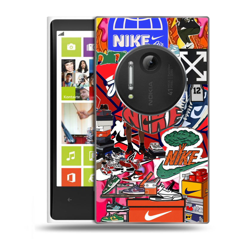 Силиконовый чехол на Nokia Lumia 1020 с принтом Найк Nike яркий Силиконовый чехол на Nokia Lumia 1020 с принтом Найк Nike яркий