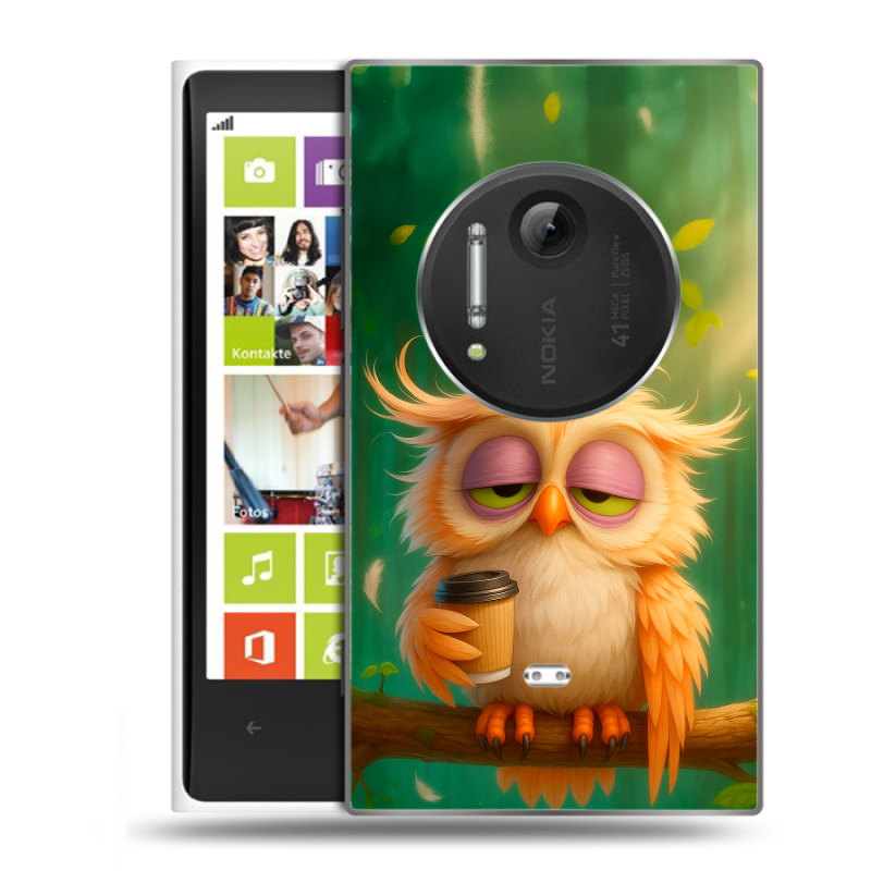 Силиконовый чехол на Nokia Lumia 1020 с принтом сова Силиконовый чехол на Nokia Lumia 1020 с принтом сова