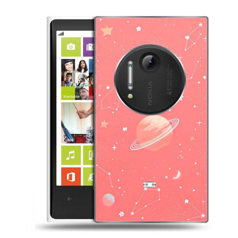 Силиконовый чехол на Nokia Lumia 1020 с принтом Розовый космос Силиконовый чехол на Nokia Lumia 1020 с принтом Розовый космос