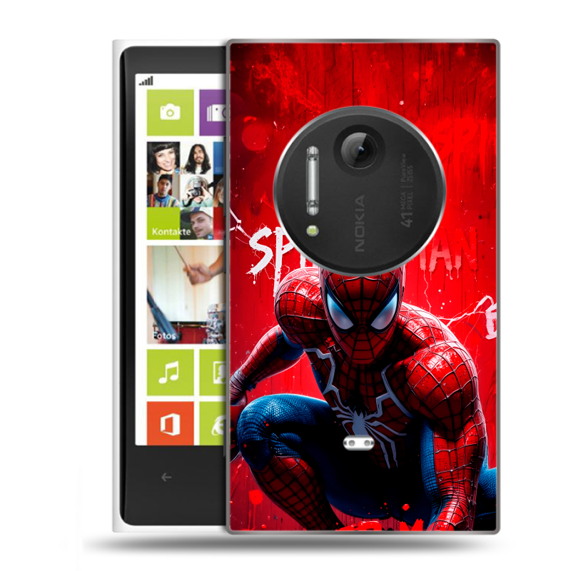 Силиконовый чехол на Nokia Lumia 1020 с принтом Spiderman Человек паук Силиконовый чехол на Nokia Lumia 1020 с принтом Spiderman Человек паук