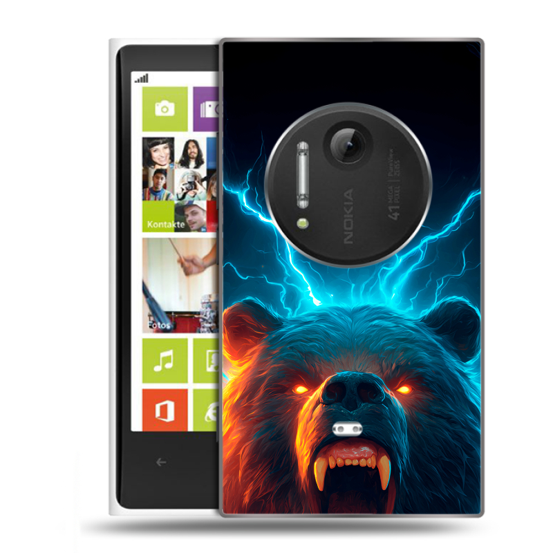 Силиконовый чехол на Nokia Lumia 1020 с принтом Медведь Силиконовый чехол на Nokia Lumia 1020 с принтом Медведь