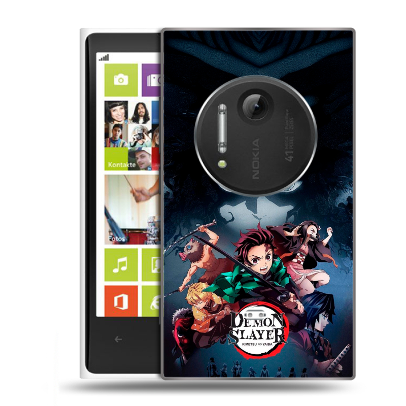Силиконовый чехол на Nokia Lumia 1020 с принтом Demon Slayer Клинок рассекающий демонов Силиконовый чехол на Nokia Lumia 1020 с принтом Demon Slayer Клинок рассекающий демонов