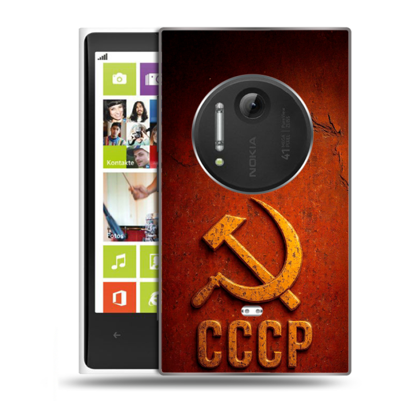 Силиконовый чехол на Nokia Lumia 1020 с принтом Флаг Герб СССР Силиконовый чехол на Nokia Lumia 1020 с принтом Флаг Герб СССР