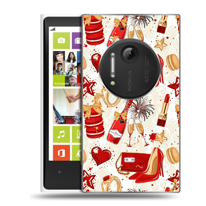 Силиконовый чехол на Nokia Lumia 1020 с принтом Новый год Силиконовый чехол на Nokia Lumia 1020 с принтом Новый год