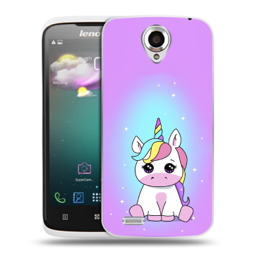 Пластиковый чехол на Lenovo S820 Ideaphone с принтом Единорог Пластиковый чехол на Lenovo S820 Ideaphone с принтом Единорог