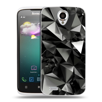 Пластиковый чехол на Lenovo S820 Ideaphone с принтом Черные кристаллы Пластиковый чехол на Lenovo S820 Ideaphone с принтом Черные кристаллы